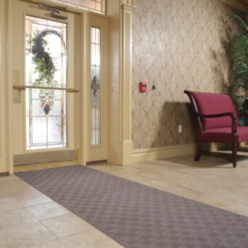 PIG® Grippy® Adhesive-Backed Checkered Entrance Mat - GRP923X25