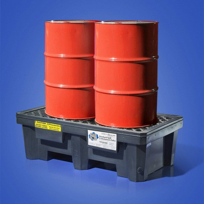 PIG® Economy 2-Drum Poly Spill Containment Pallet - PAK605
