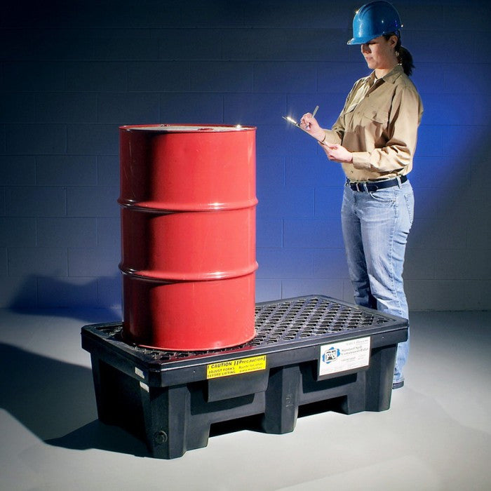 PIG® Economy 2-Drum Poly Spill Containment Pallet - PAK605