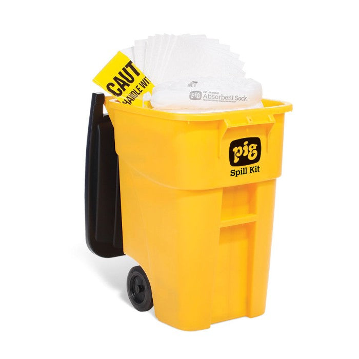 PIG® Oil-Only Spill Kits in High-Visibility Mobile Container - KIT469
