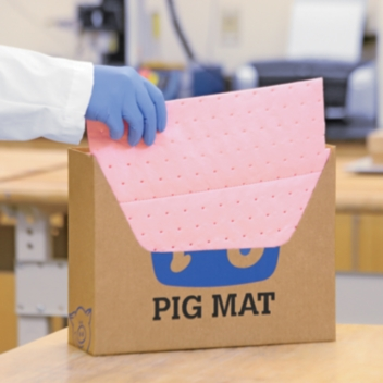 PIG® HazMat Chemical Absorbent Mat Pad in Bench Box® Dispenser - MAT3510