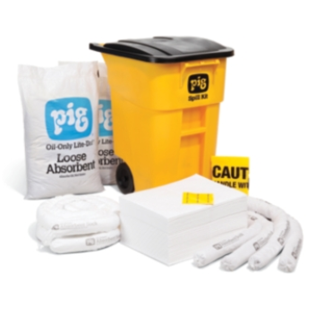 PIG® Oil-Only Spill Kits in High-Visibility Mobile Container - KIT469